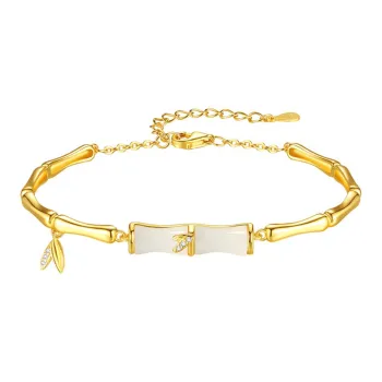 BYTHERE Hetian Jade Bracelets Pale Greenish White Jade Women's