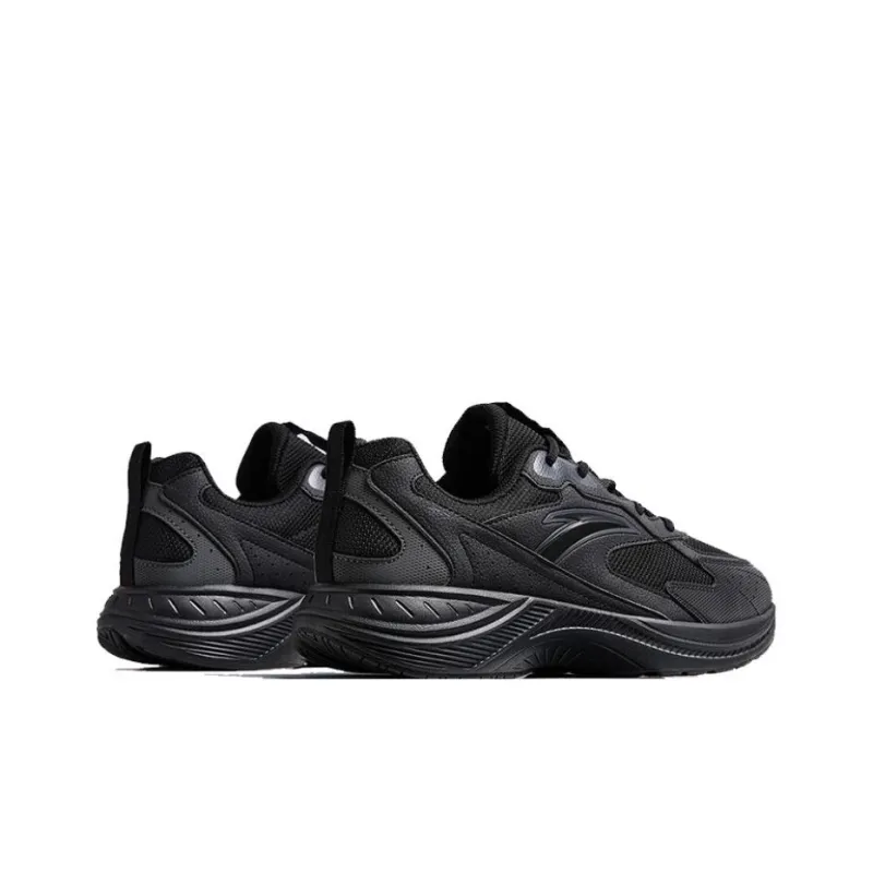 Anta Cushioning Anti Slip And Wear Resistant Low Top Running Shoes Men's Black-3