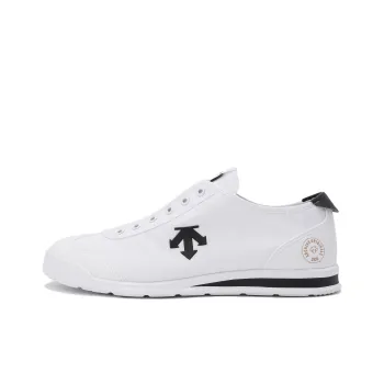 DESCENTE Slip on Low Top Skateboard Shoes Unisex White Black