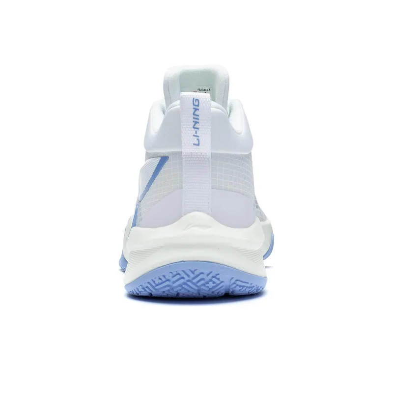 LiNing Cushioning, Slip Resistant, Abrasion Resistant, Breathable Coverage Low Top Basketball Shoes Men's White Blue-5