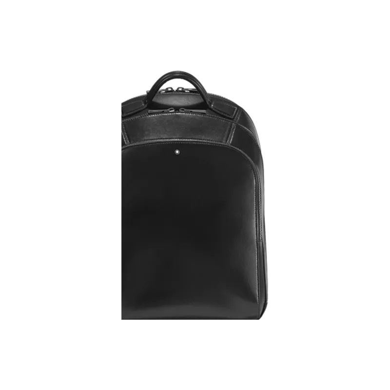 MONTBLANC Shiny Leather Backpack Small Size Men's Black-4