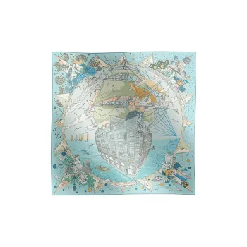 HERMES Silk Scarves Women's Blue