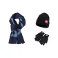 Blue Scarf+Black Glove+Hats & Caps