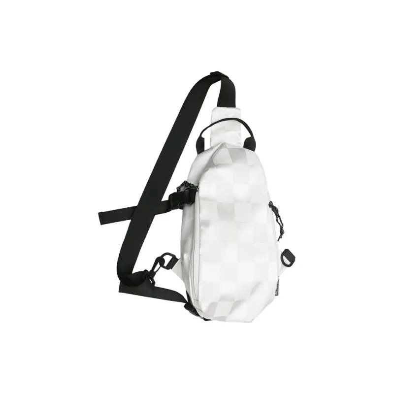 ALNI BITTON Nylon Shoulder Bag, Crossbody Bag, Sling Bag Men's Black/White-0