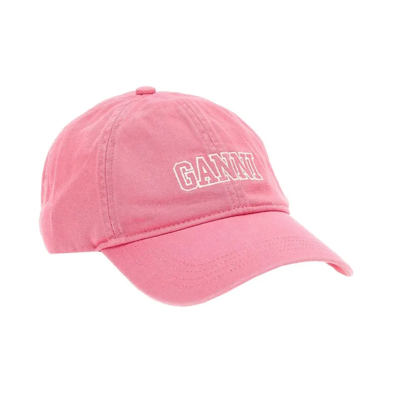 GANNI Logo embroidered Organic Cotton Cap-2