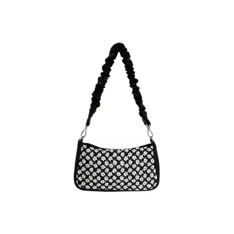 MARKANGARO PU Jacquard Shoulder Bag, Handbag, Shoulder Bag Regular Women's Black White-1