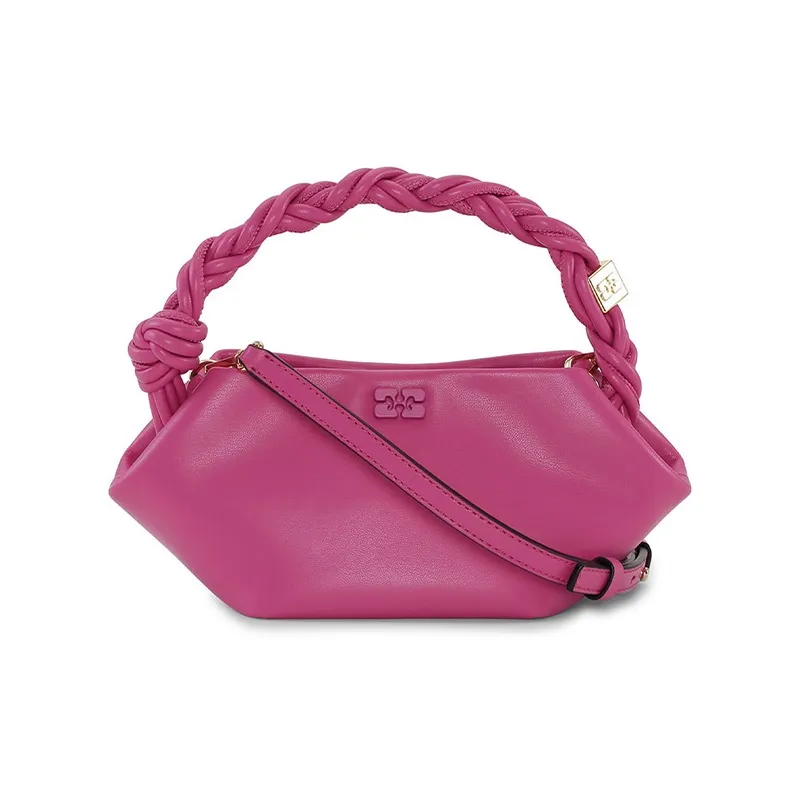 GANNI Recycled Leather Crossbody One Shoulder Handbag Mini Women's Pink-0