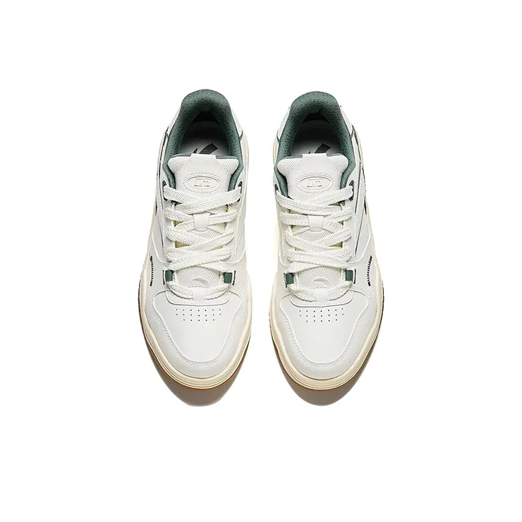 Anta Wave Shoes Slip Resistant Cushioning Low Top Skateboard Shoes Women's Ivory White Gray-2