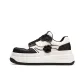 White/Black Outer Synthetic Leather+Base Split Cow Leather