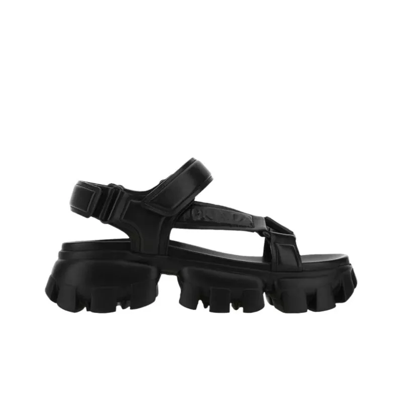 PRADA Nastro Sandal Black Leather-1