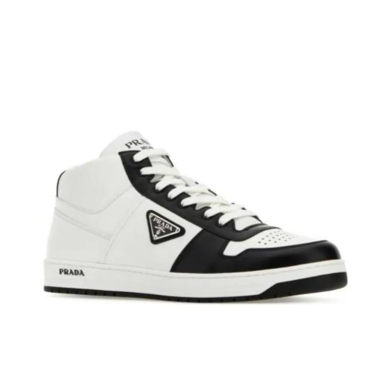 PRADA Slip Resistant High Top Skateboard Shoes Men's White-2