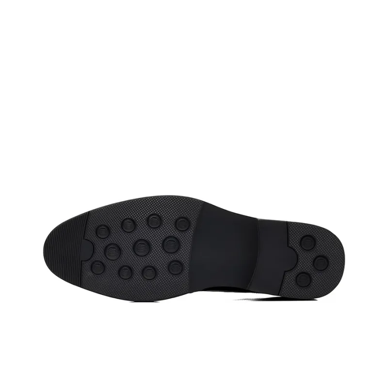 GZZ Dress Shoes Men Low Top Black-4