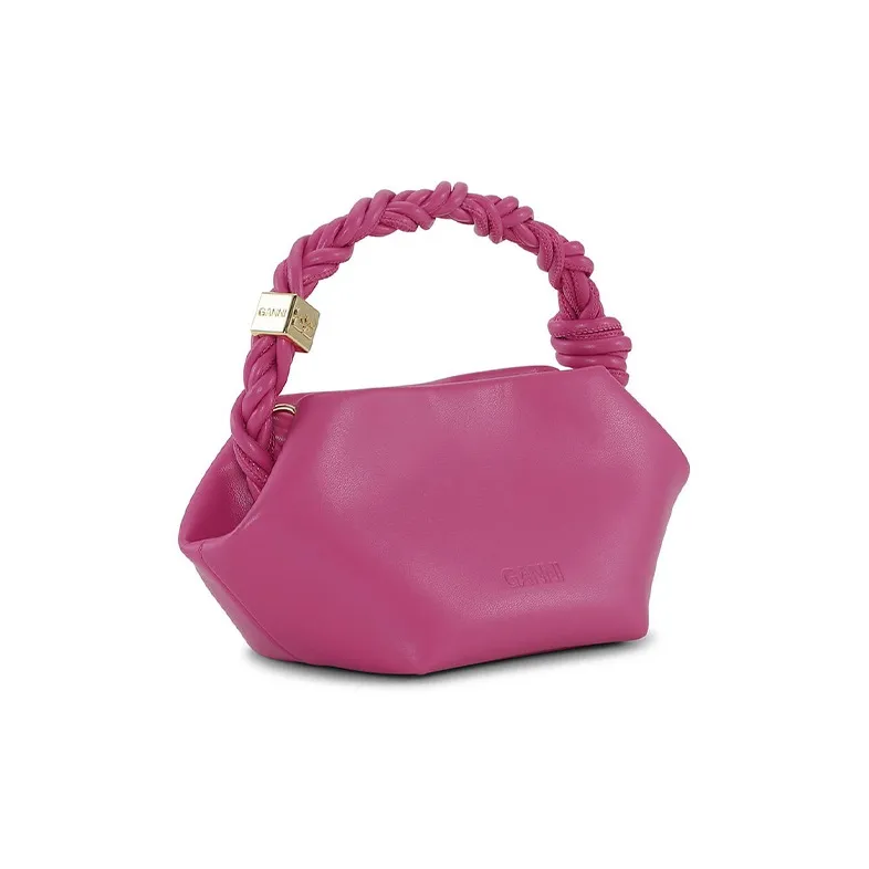 GANNI Recycled Leather Crossbody One Shoulder Handbag Mini Women's Pink-4