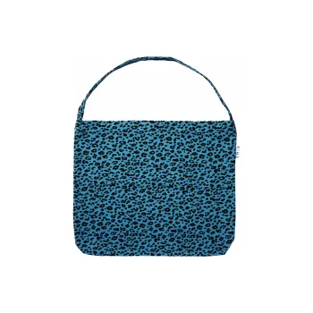 Emis Cotton Handbag Shoulder Bag Regular Unisex Blue Leopard Print