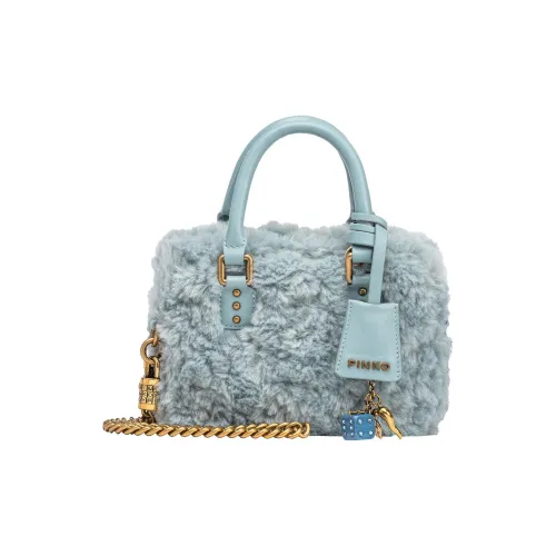 PINKO Polyester With Cow Leather Shoulder Bag Crossbody Bag Handbag Small Size Women's Mint Green
