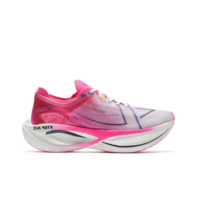 XTEP 160X 3.0 Pro Cushioned Slip Resistant Lightweight Rebound Low Top Running Shoes Women's White Red-1