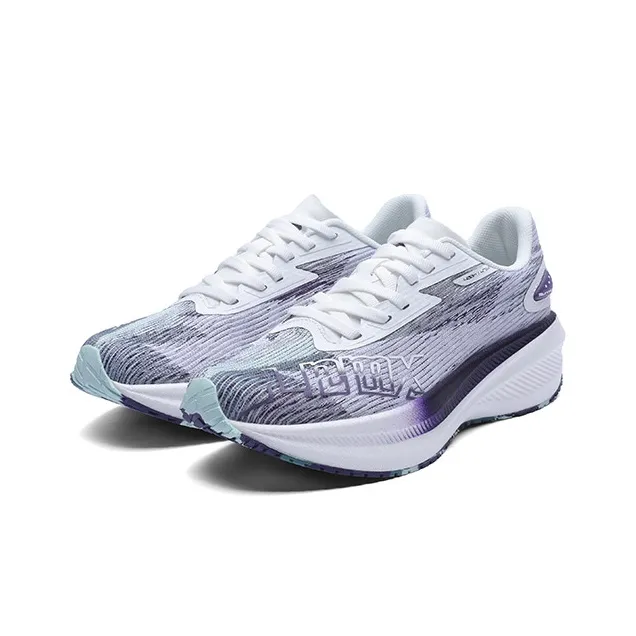 LPMX Breathable Low Top Running Shoes Women's White Purple-2