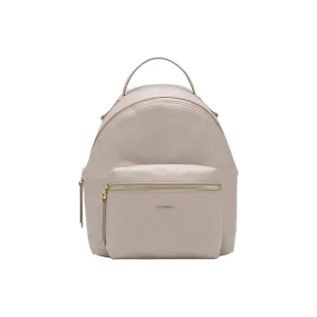 COCCINELLE Grained Leather Backpack Medium Size Women's Ecru