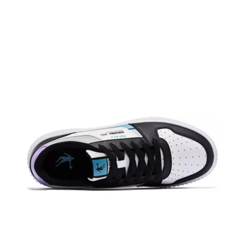 QIAODAN Slip Resistant Shock Absorbers Low Top Skateboard Shoes Men's Black Gray-3