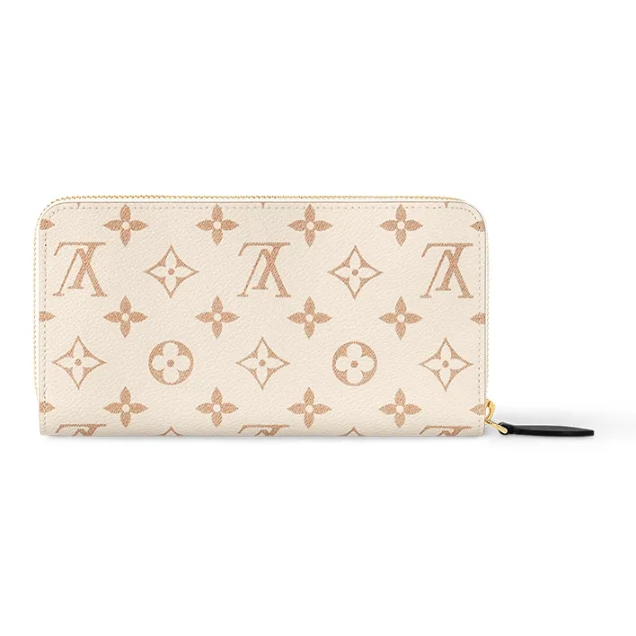 LOUIS VUITTON Zippy Monogram Dunes Canvas With Leather Wallet Women's Beige-3