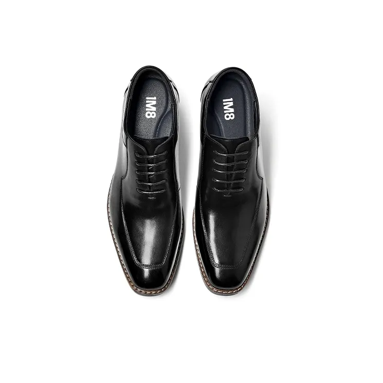 1M8 Dress Shoes Men Low Top Black/Brown-2