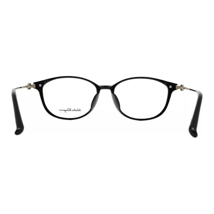 FERRAGAMO Plate And Metal Oval Eyeglass Frames Women's Black-3