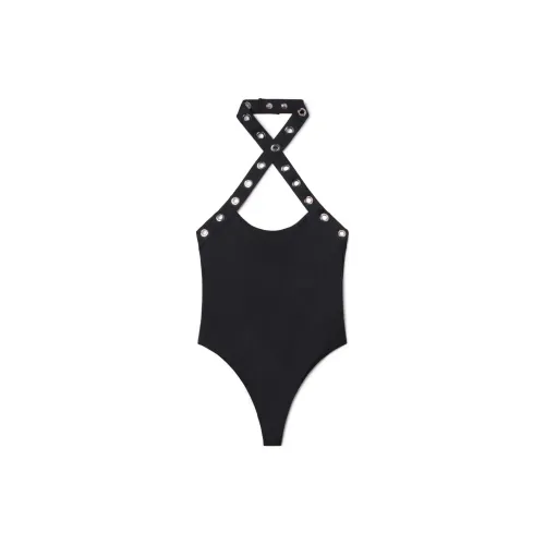 OFF WHITE Eyelet embellished Halterneck Swimsuit
