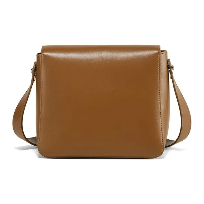 Teenmix Cow Leather Tofu Bag Small Square Bag Shoulder Bag Medium Size Women's Brown/Black-12