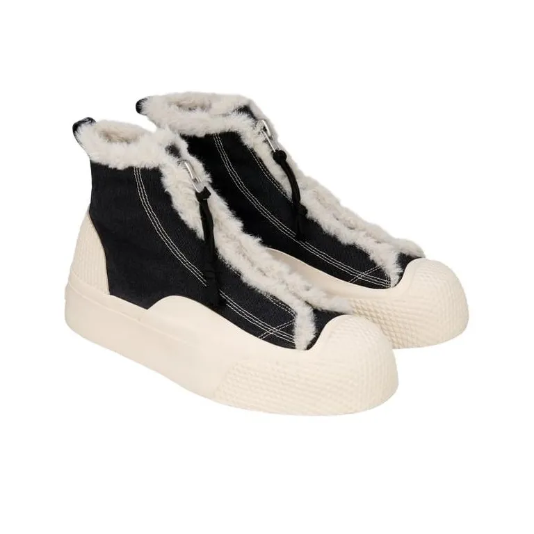 ZARA High-Top Skateboard Shoes Men's Black White-2