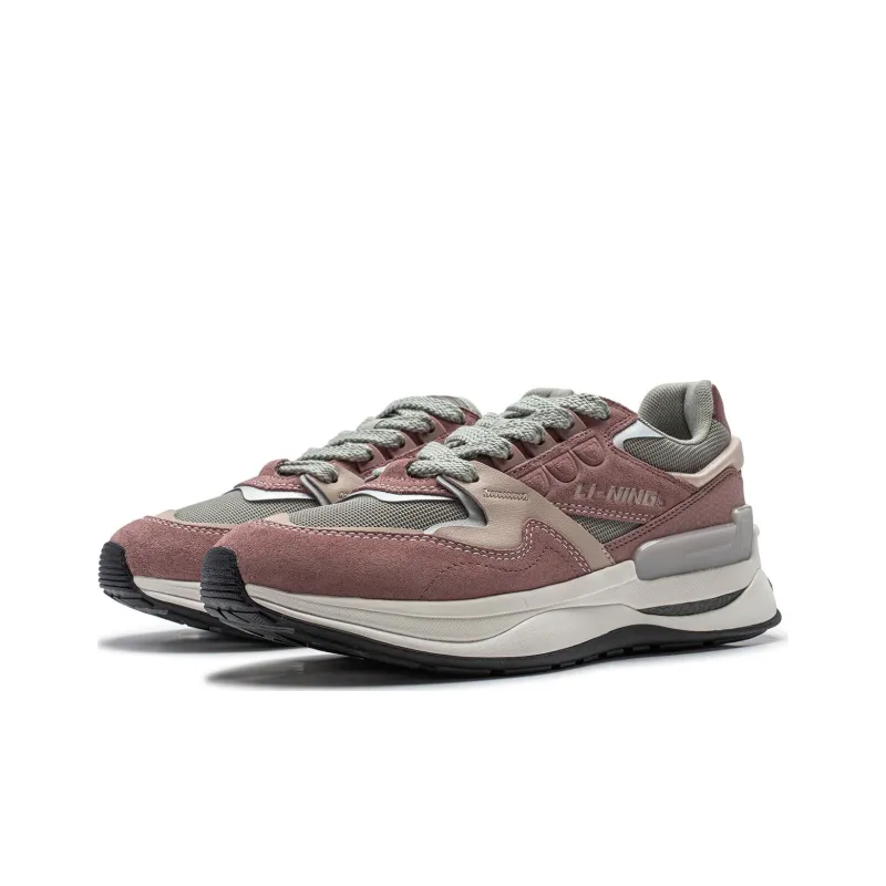 LINING 001 Innocence V2 Casual Shoes Men Low Top Red Branch Brown/Ground Frost Gray/Mist Apricot-2
