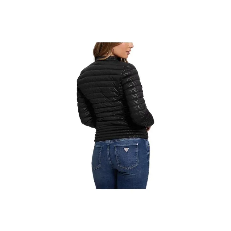 GUESS Vona Quilted Logo Jacket Jackets Coats Women's Black-1