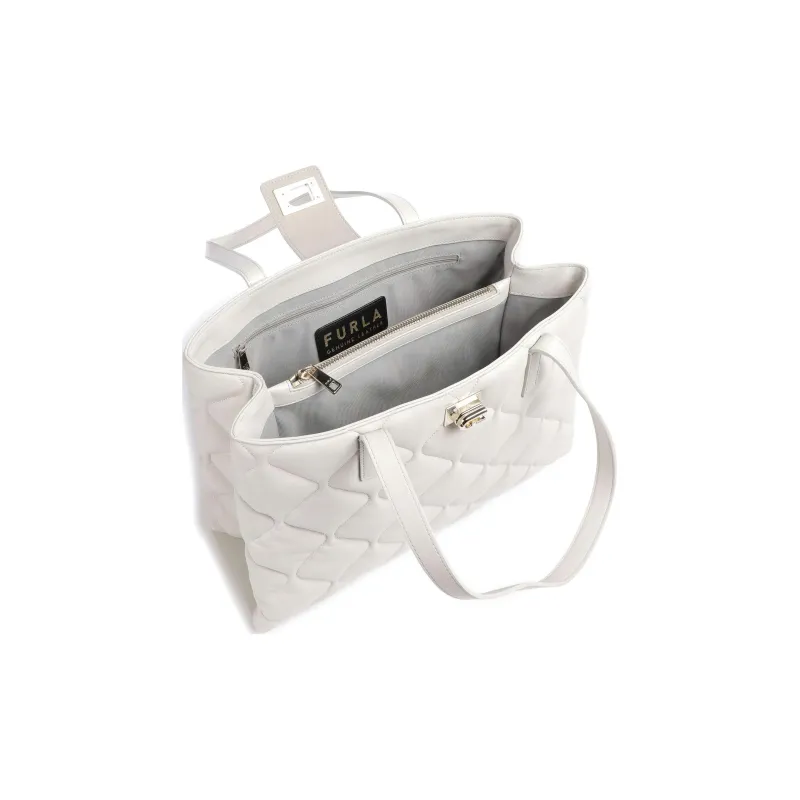 Furla 1927 Collection Leather Tote Bag Shopping Bag Shoulder Bag Handbag Large Size Women's Cotton Candy-3