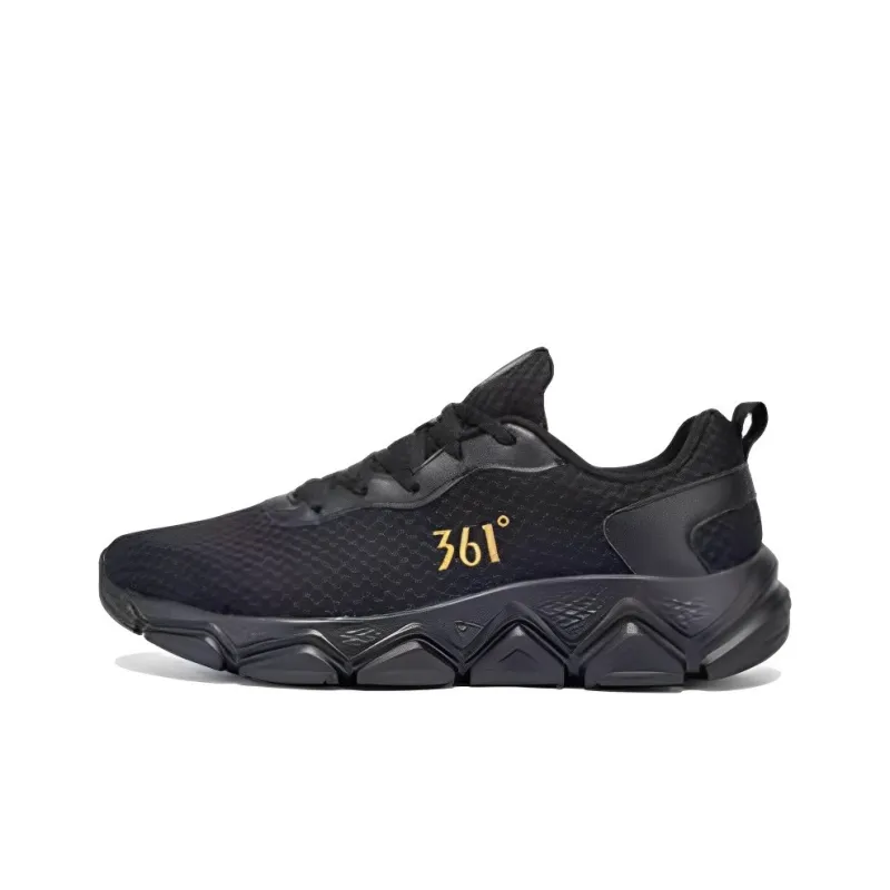 361° Non slip Lightweight Low Top Running Shoes Men's Black-0