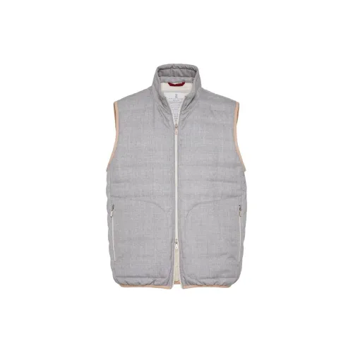 Brunello Cucinelli Vests Men Gray