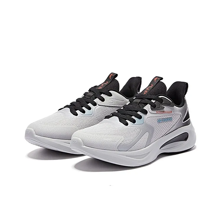 QIAODAN Hydrogen Shadow Shock Absorbers With Slip Resistant Features Low Top Running Shoes Men's Gray Black-2