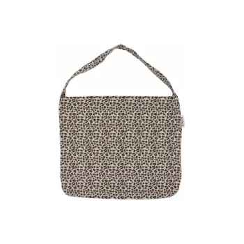 Emis Cotton One Shoulder Handbags Regular Unisex Cream Leopard Print