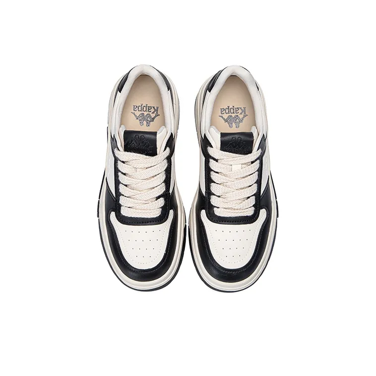 Kappa Anti Slip Wear Resistant Low Top Skateboard Shoes Women's White Black-3
