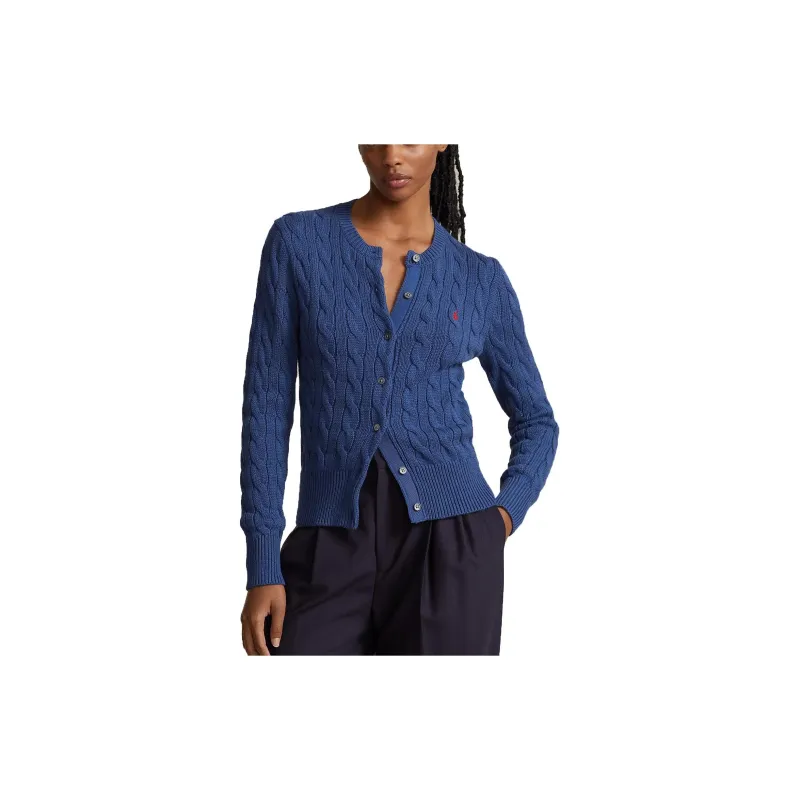 Polo Ralph Lauren Logo embroidered Cable knit Cotton Cardigan-2