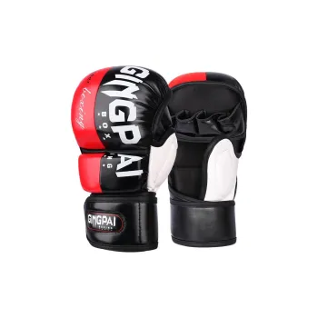Competition Hand Protection Durable PU Leather Muay Thai Men's ML Red Blue