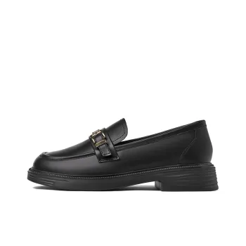 JOSINY British Style Small Leather Slip-on Shoes Loafers 3cm Women's