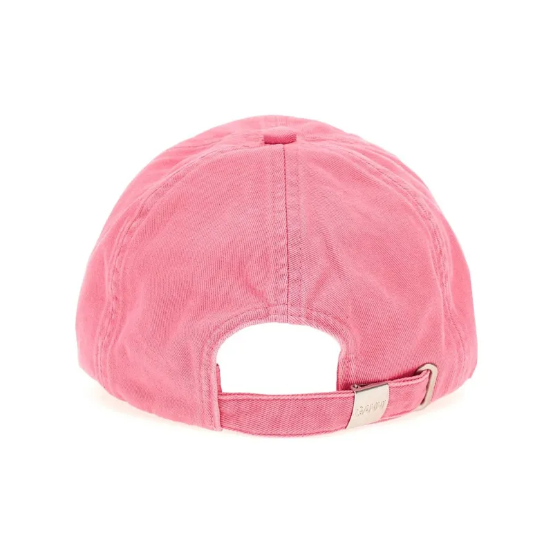 GANNI Logo embroidered Organic Cotton Cap-3