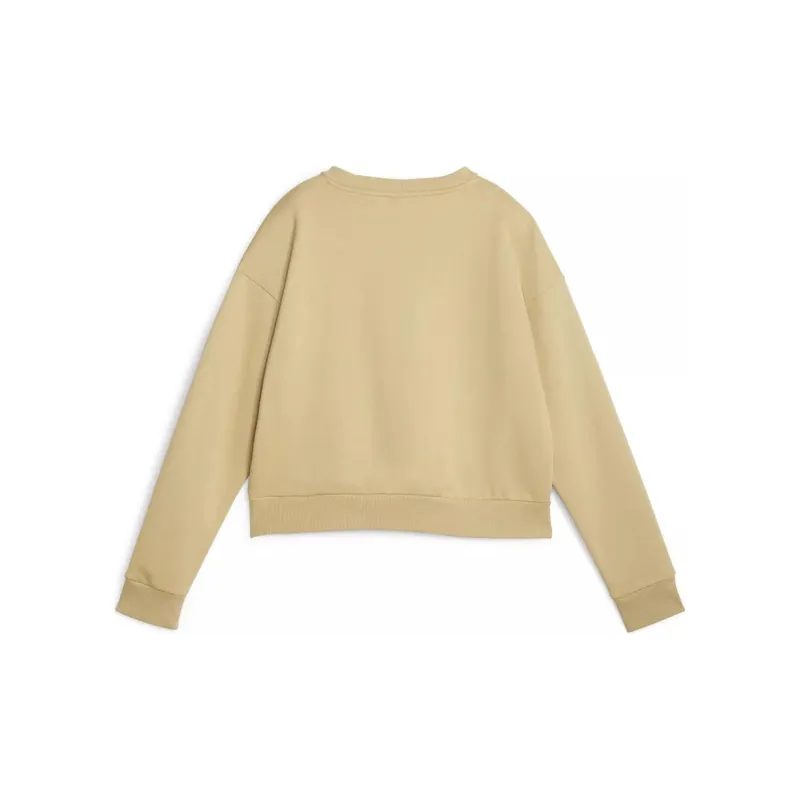 PUMA ESS+ RELAXED SMALL LOGO CREW FL Sweatshirt Women's Light Brown-1