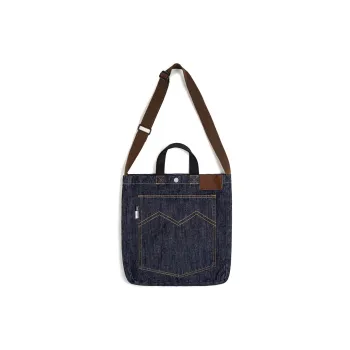 MADEN Denim Tote Bag, Shopping Bag, Shoulder Bag, Crossbody Bag, Handbag Large Size Unisex Blue