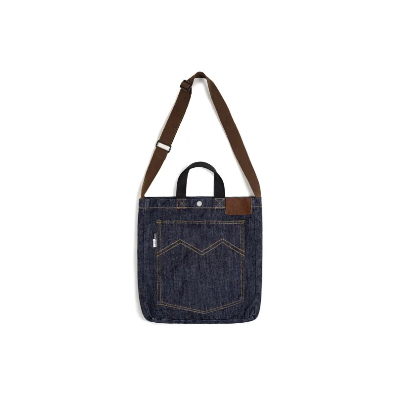 MADEN Denim Tote Bag, Shopping Bag, Shoulder Bag, Crossbody Bag, Handbag Large Size Unisex Blue-0