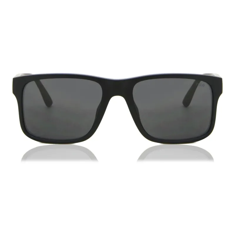 Polo Ralph Lauren Plastic Rectangular Sunglasses Men's Black-1