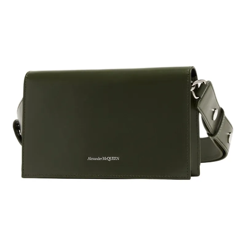 Alexander McQueen Skull Cow Leather Portable Crossbody Bag, Shoulder Bag Women's Dark Green-1
