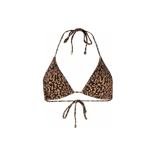 NANUSHKA Animal-print Triangle-cup Bikini Top