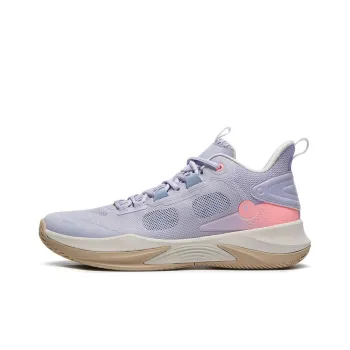 QIAODAN Cushioned Slip Resistant Low Top Basketball Shoes Men's Purple Pink