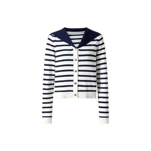 MOISSAC Knitwear Women's Stripe Dark Blue