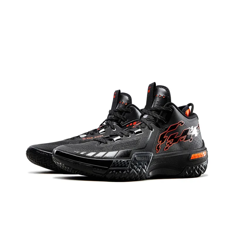 LINING Basketball Shoes Men High Top Black-2